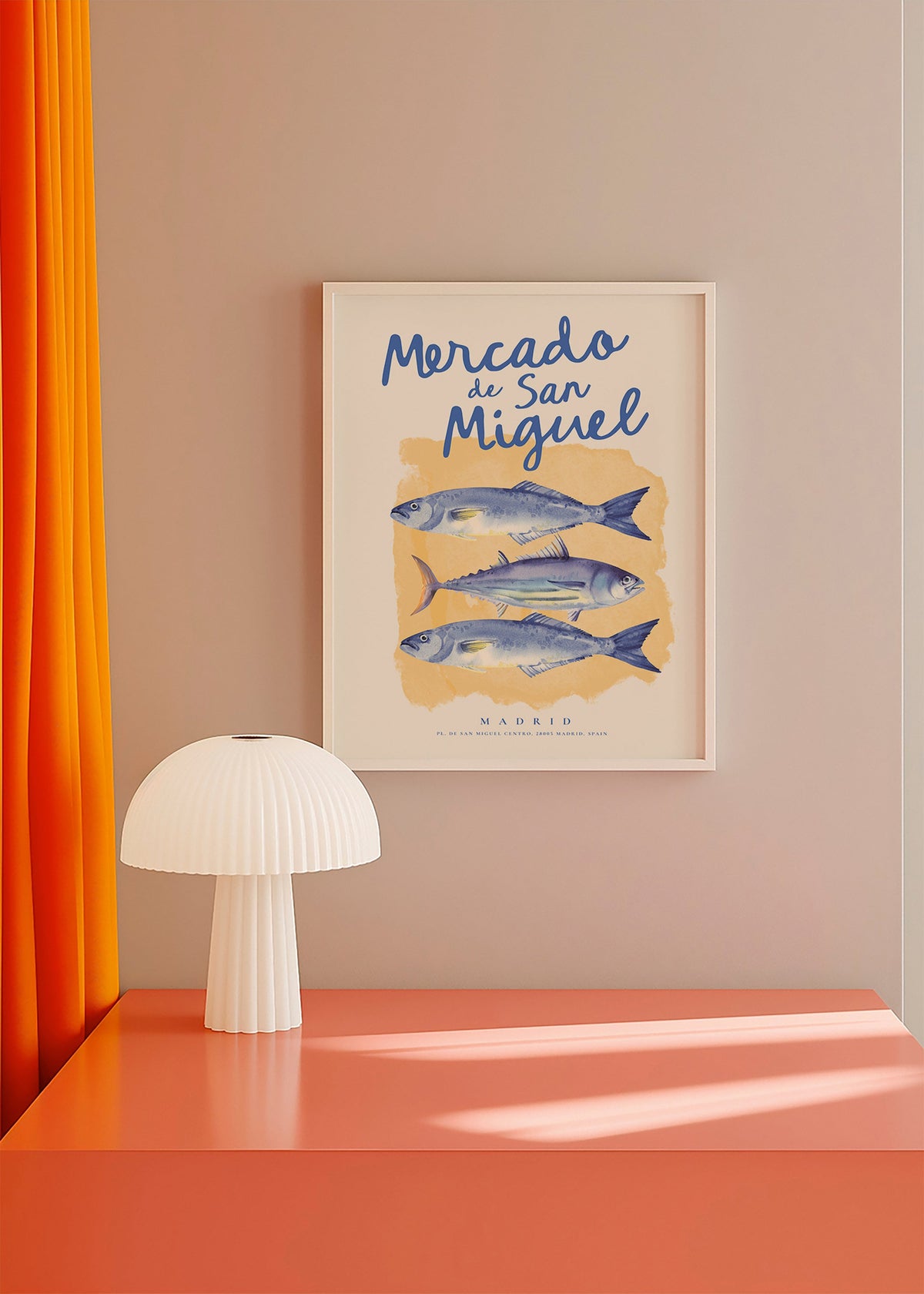 Cuadro de cocina Mercado de San Miguel con peces azules – Product1