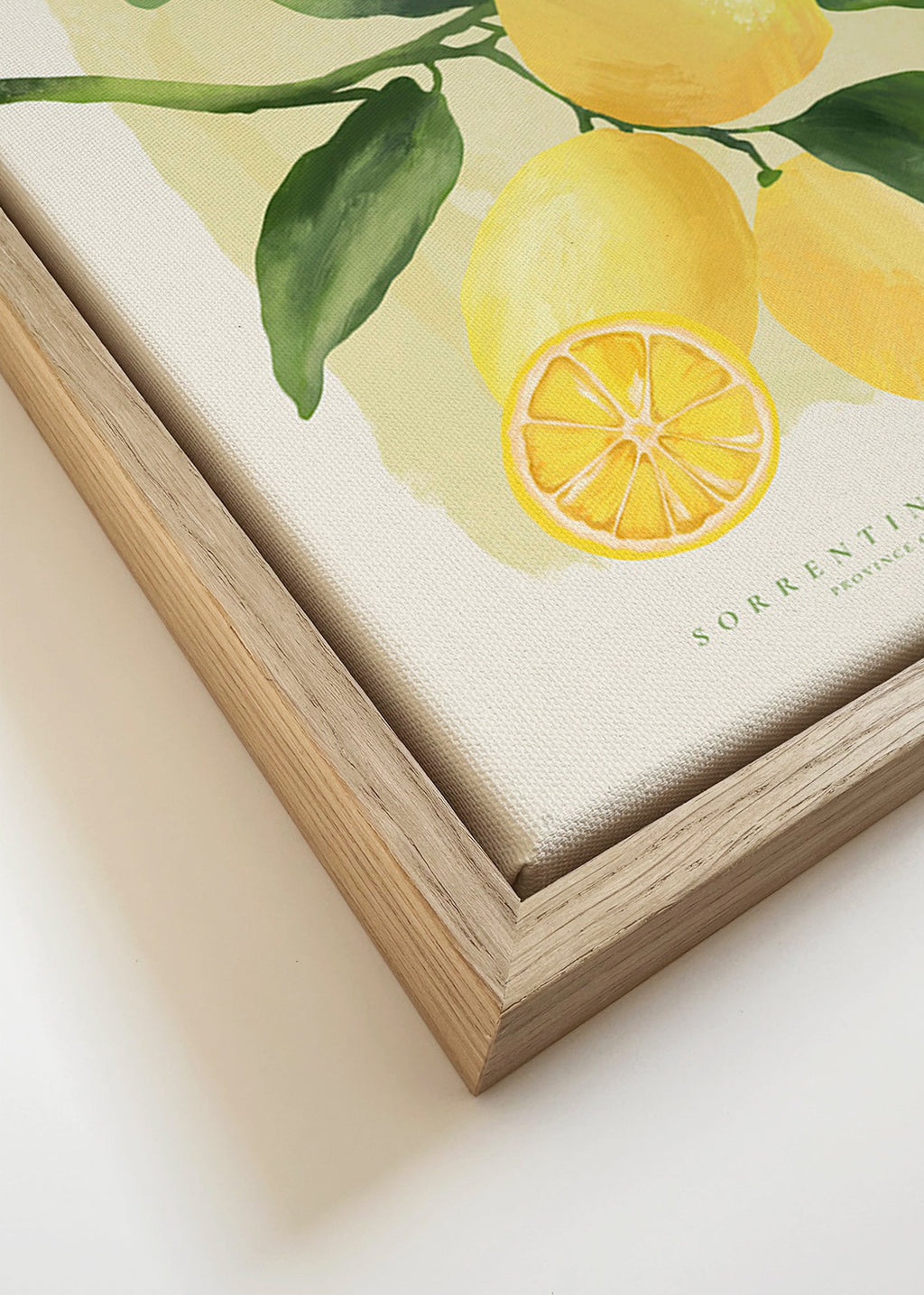 Lámina botánica Amalfi con limones – Canvas detail