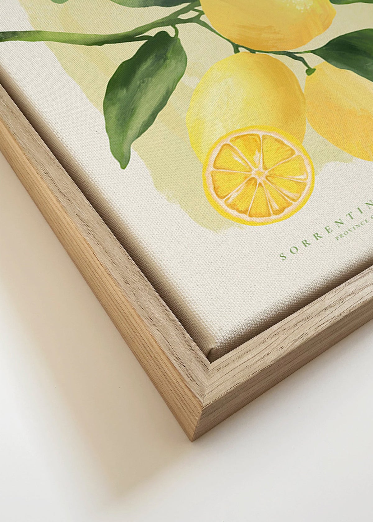 Lámina botánica Amalfi con limones – Canvas detail