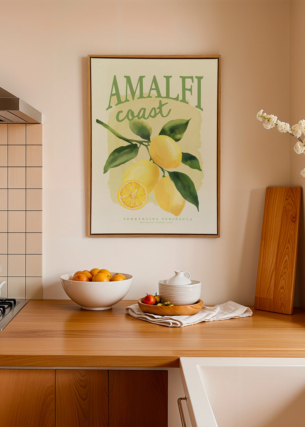 Lámina botánica Amalfi con limones – Canvas1