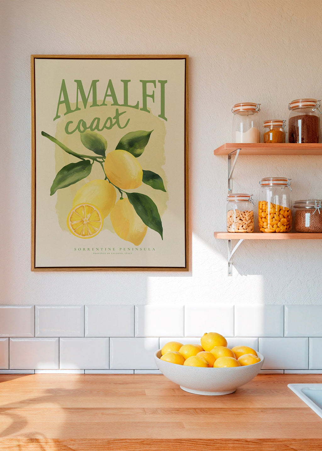Lámina botánica Amalfi con limones – Canvas2