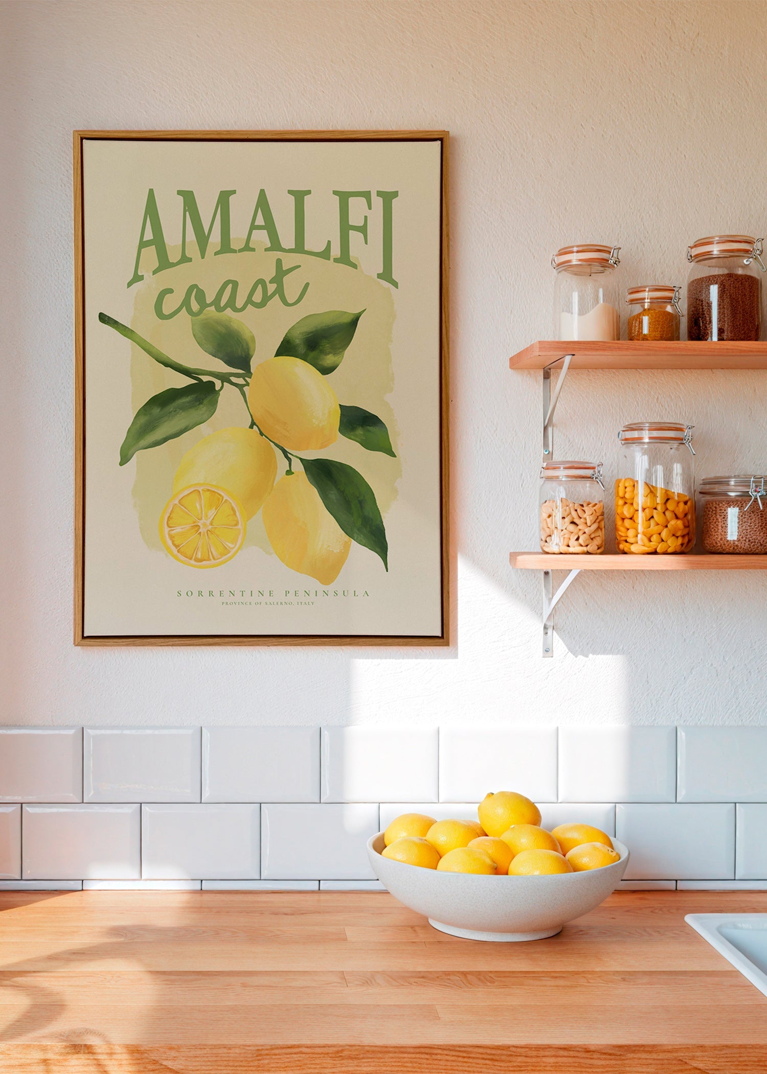 Lámina botánica Amalfi con limones – Canvas2