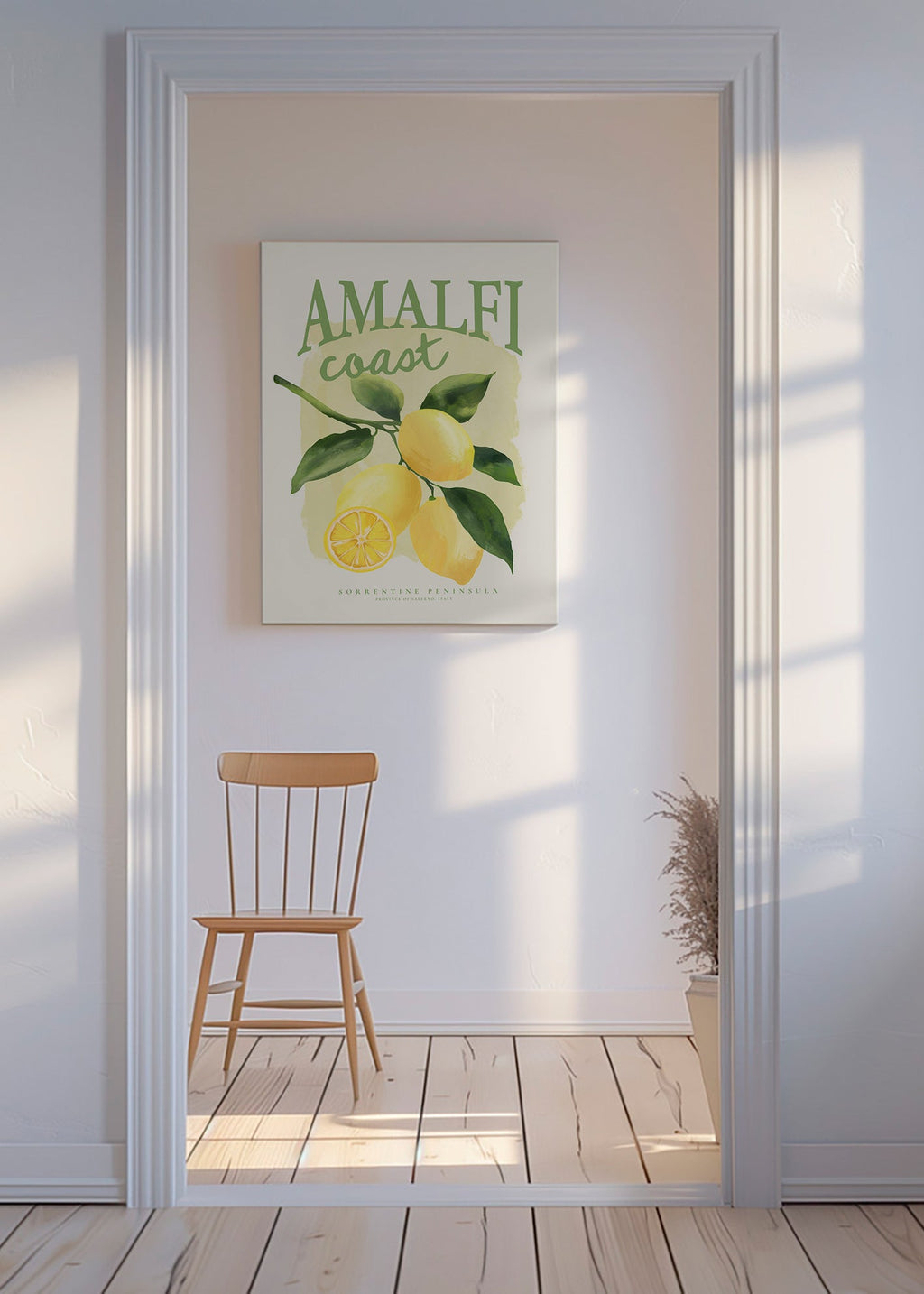 Lámina botánica Amalfi con limones – Canvas