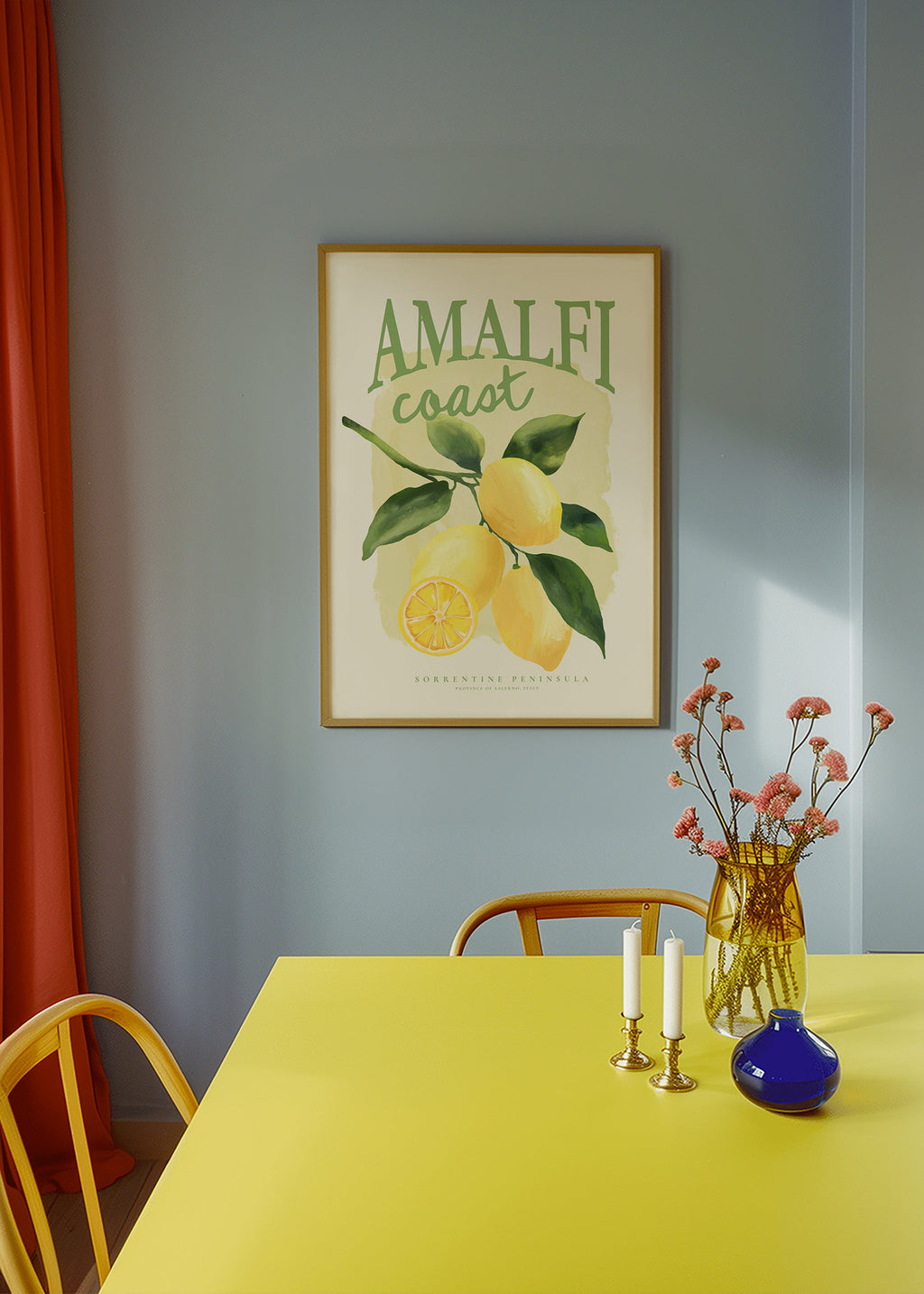Lámina botánica Amalfi con limones – Product1