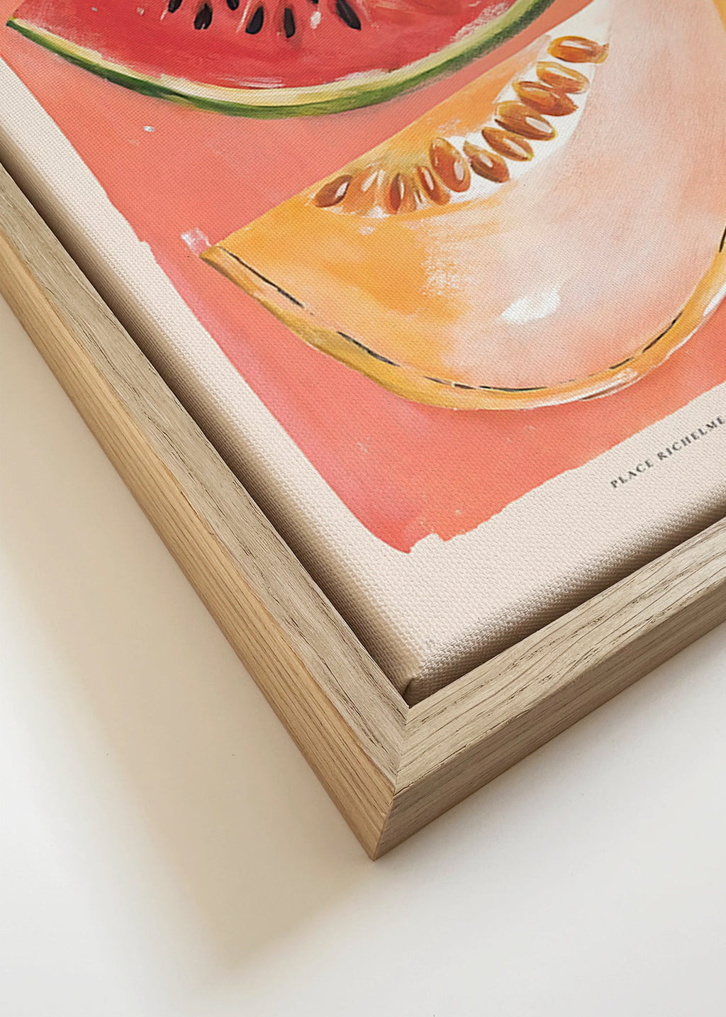 Cuadro de cocina Marche aux Fruits con melón y sandía – Canvas detail