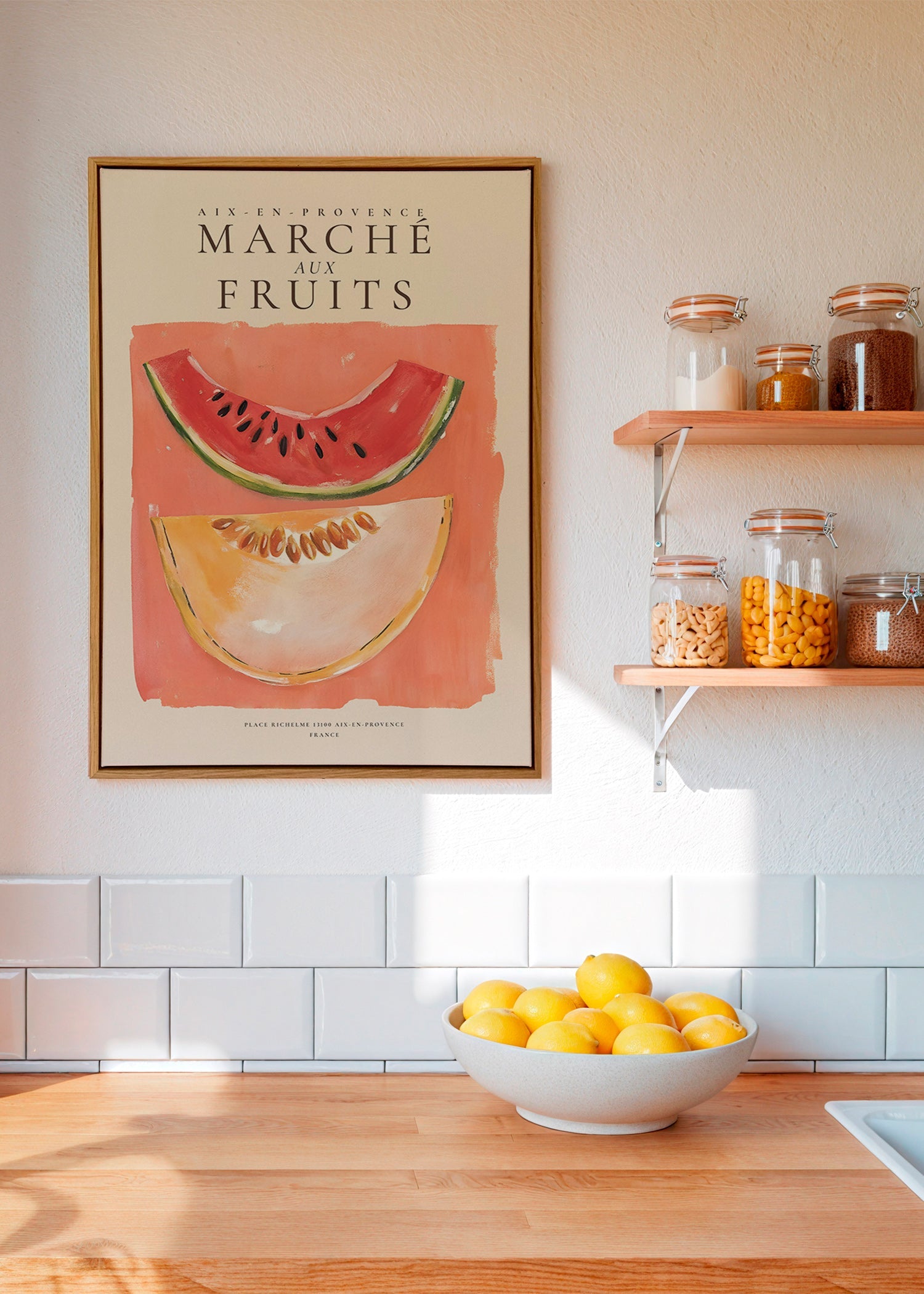 Cuadro de cocina Marche aux Fruits con melón y sandía – Canvas2