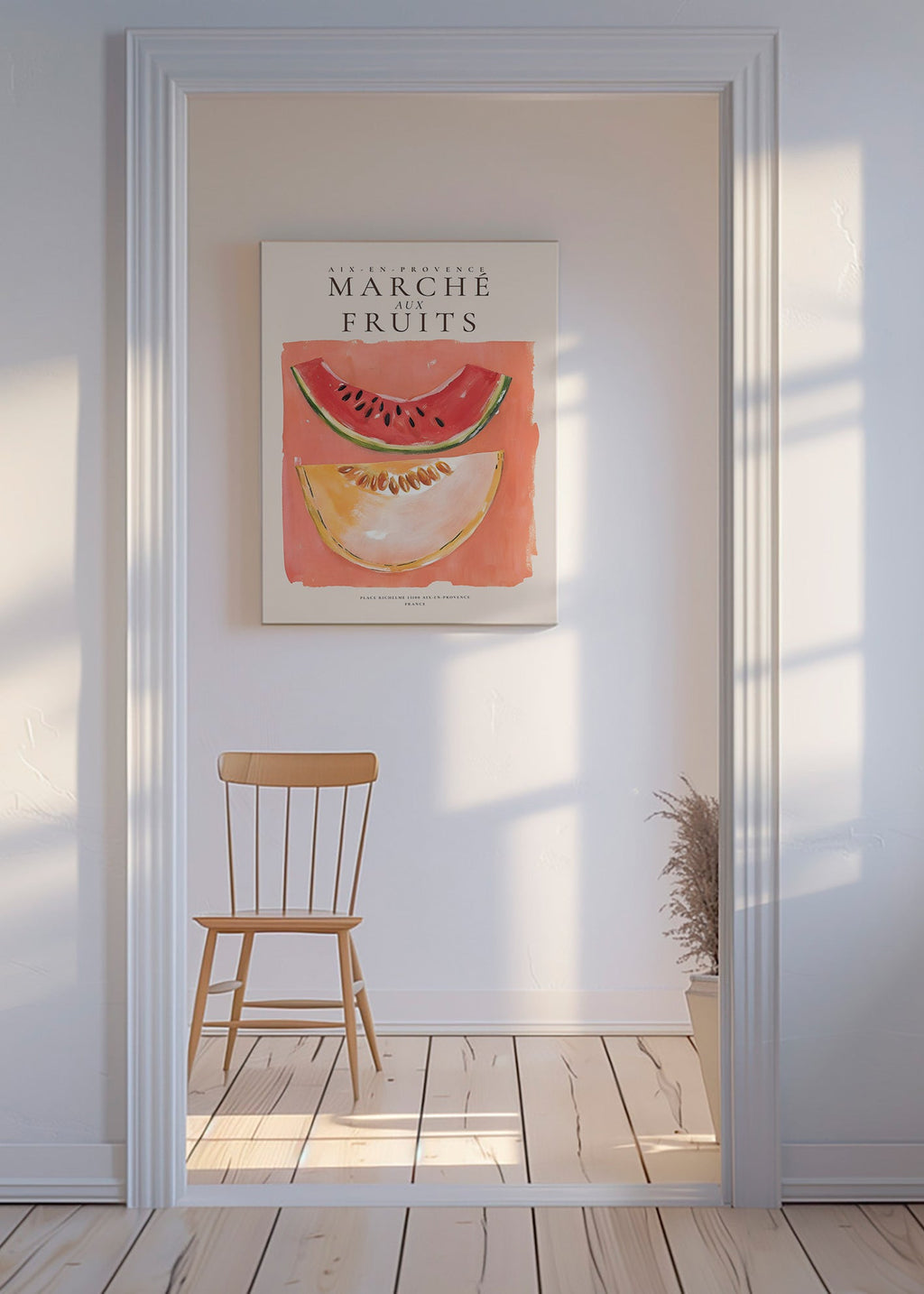 Cuadro de cocina Marche aux Fruits con melón y sandía – Canvas