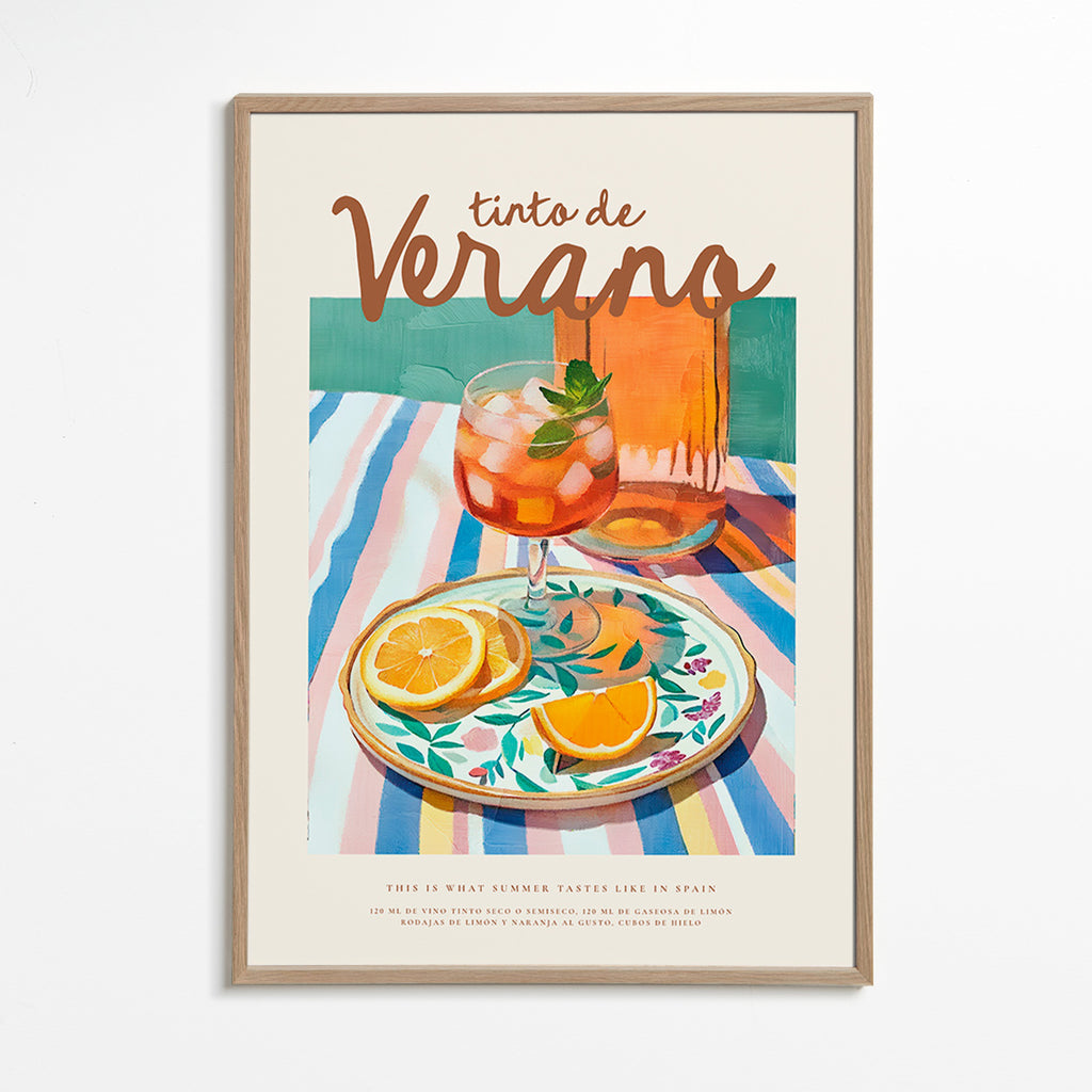 Cuadro de cocina con tinto y cítricos – Oak Frame