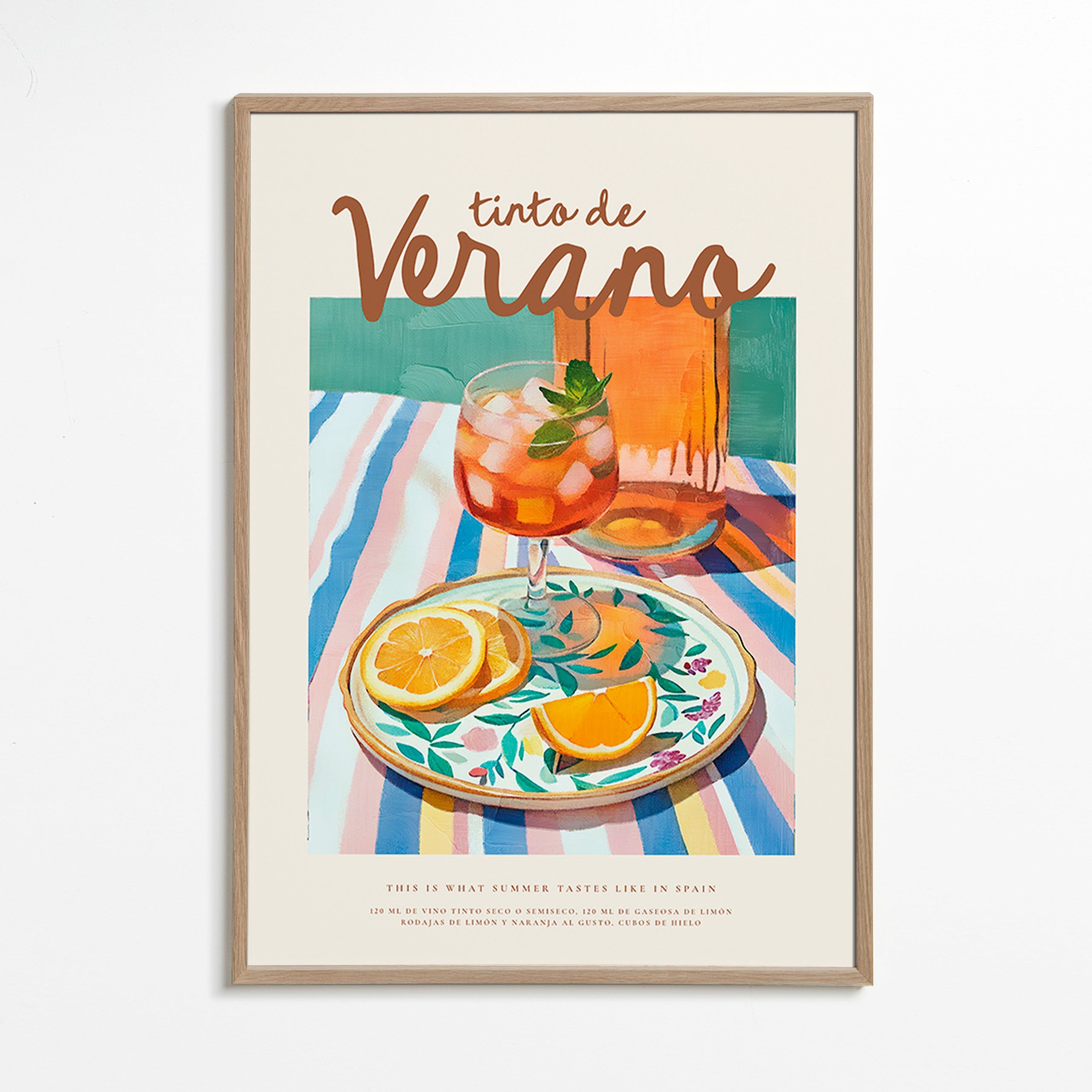 Cuadro de cocina con tinto y cítricos – Oak Frame