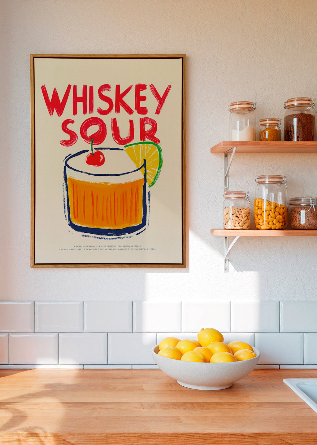 Cuadro de cocina Whiskey Sour ilustración gráfica – Canvas1