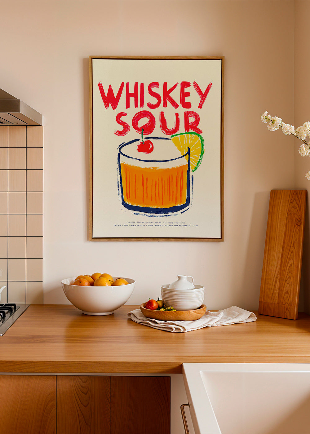 Cuadro de cocina Whiskey Sour ilustración gráfica – Canvas2