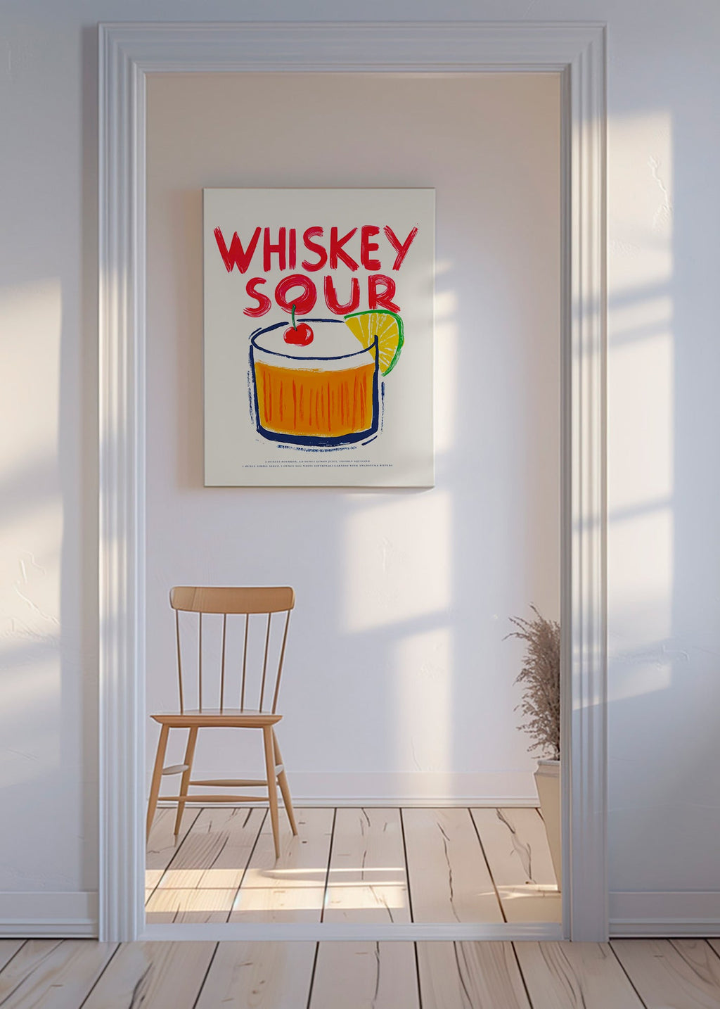 Cuadro de cocina Whiskey Sour ilustración gráfica – Canvas
