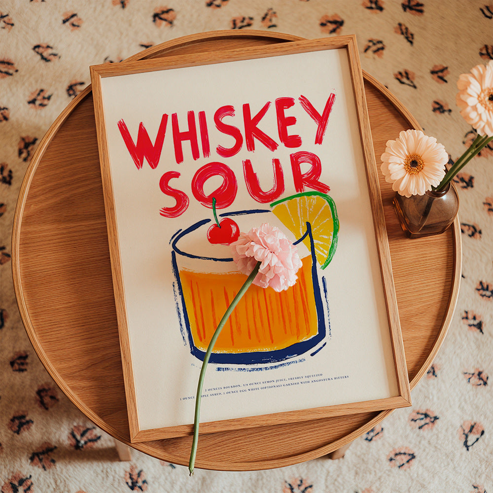 Cuadro de cocina Whiskey Sour ilustración gráfica – Product1