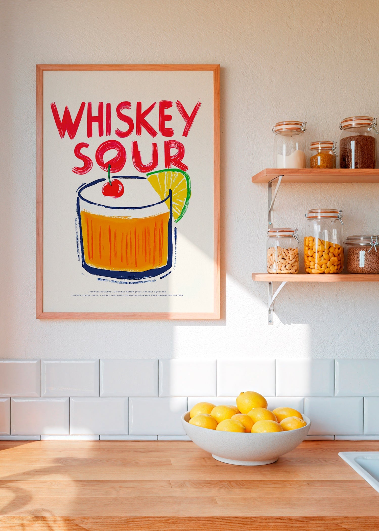 Cuadro de cocina Whiskey Sour ilustración gráfica – Product3