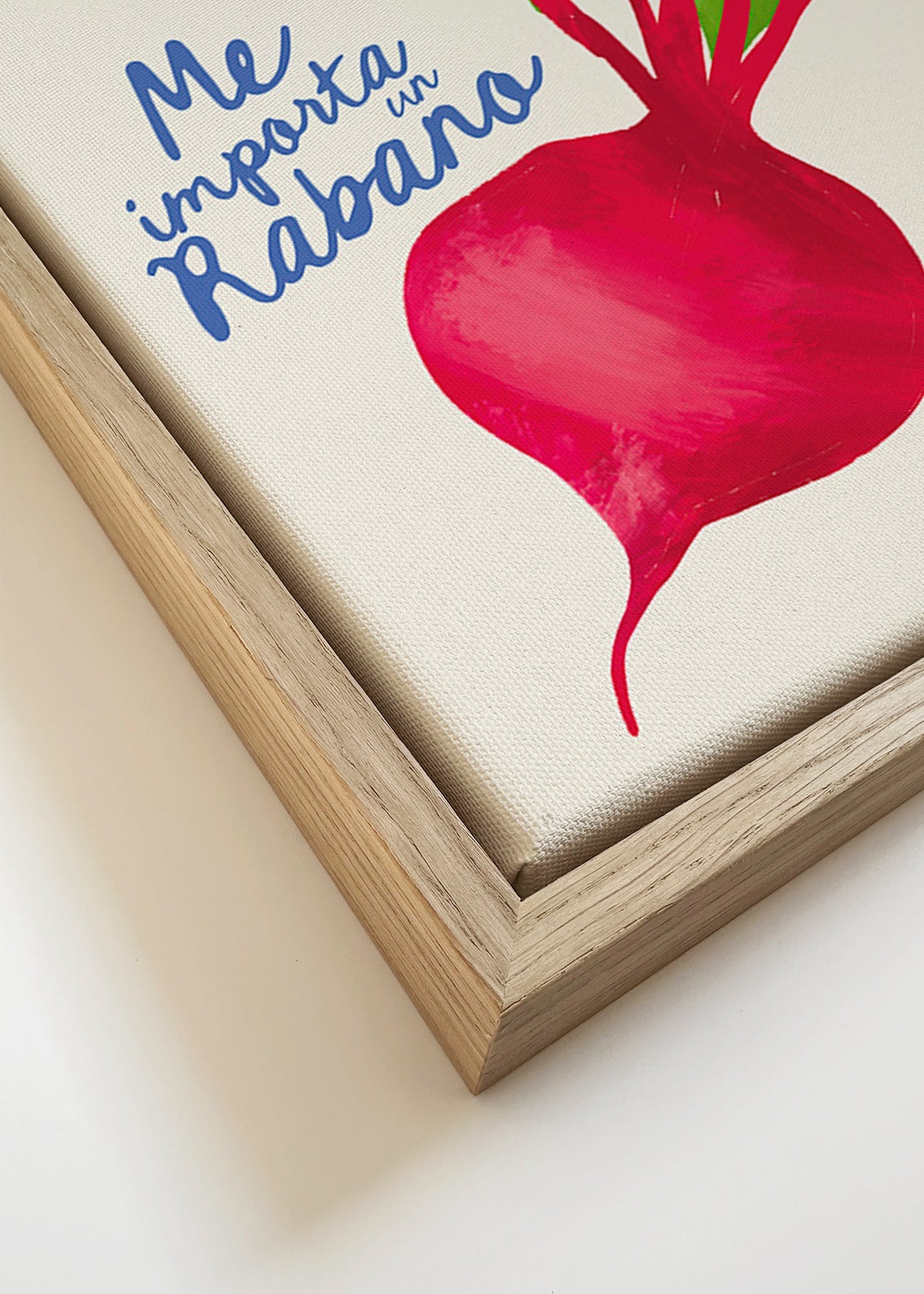 Cuadro de cocina con rábanos ilustrado – Canvas detail