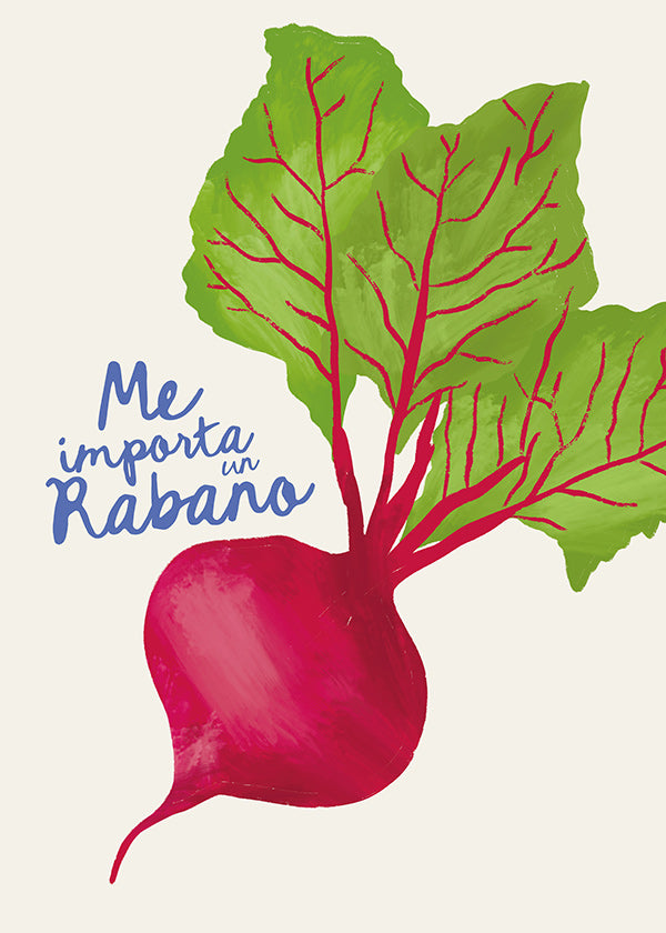 Cuadro de cocina con rábanos ilustrado
