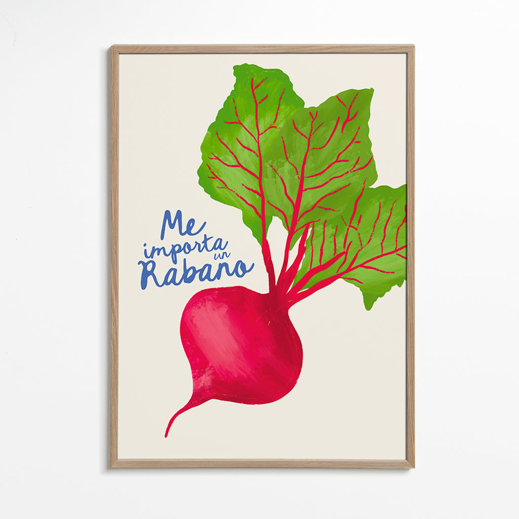Cuadro de cocina con rábanos ilustrado – Oak Frame