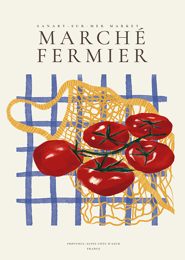 Cuadro de cocina tomates en malla