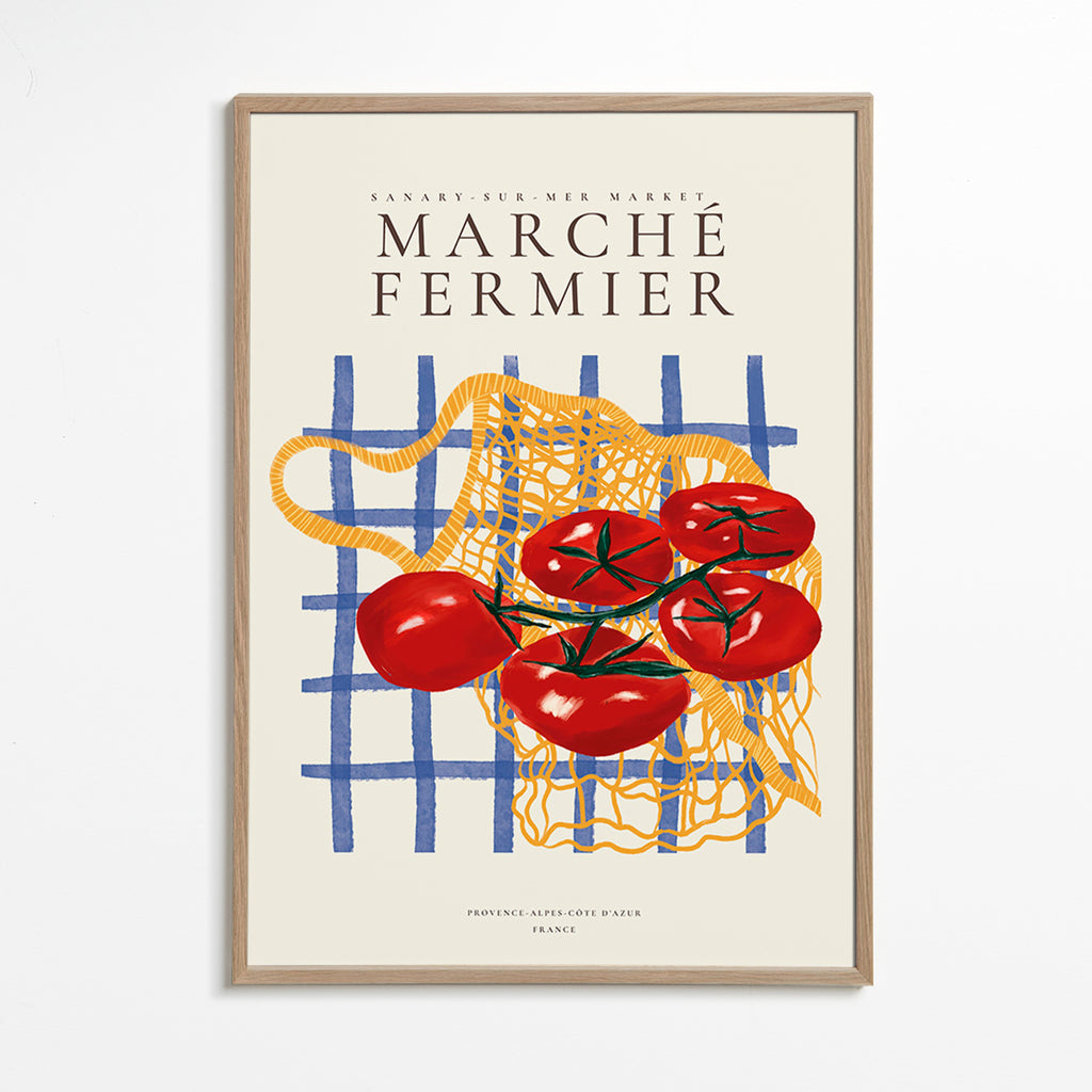 Cuadro de cocina tomates en malla – Oak Frame
