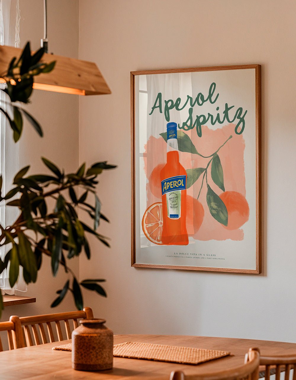 Cuadro de cocina Aperol Spritz con botella y naranjas – Product1