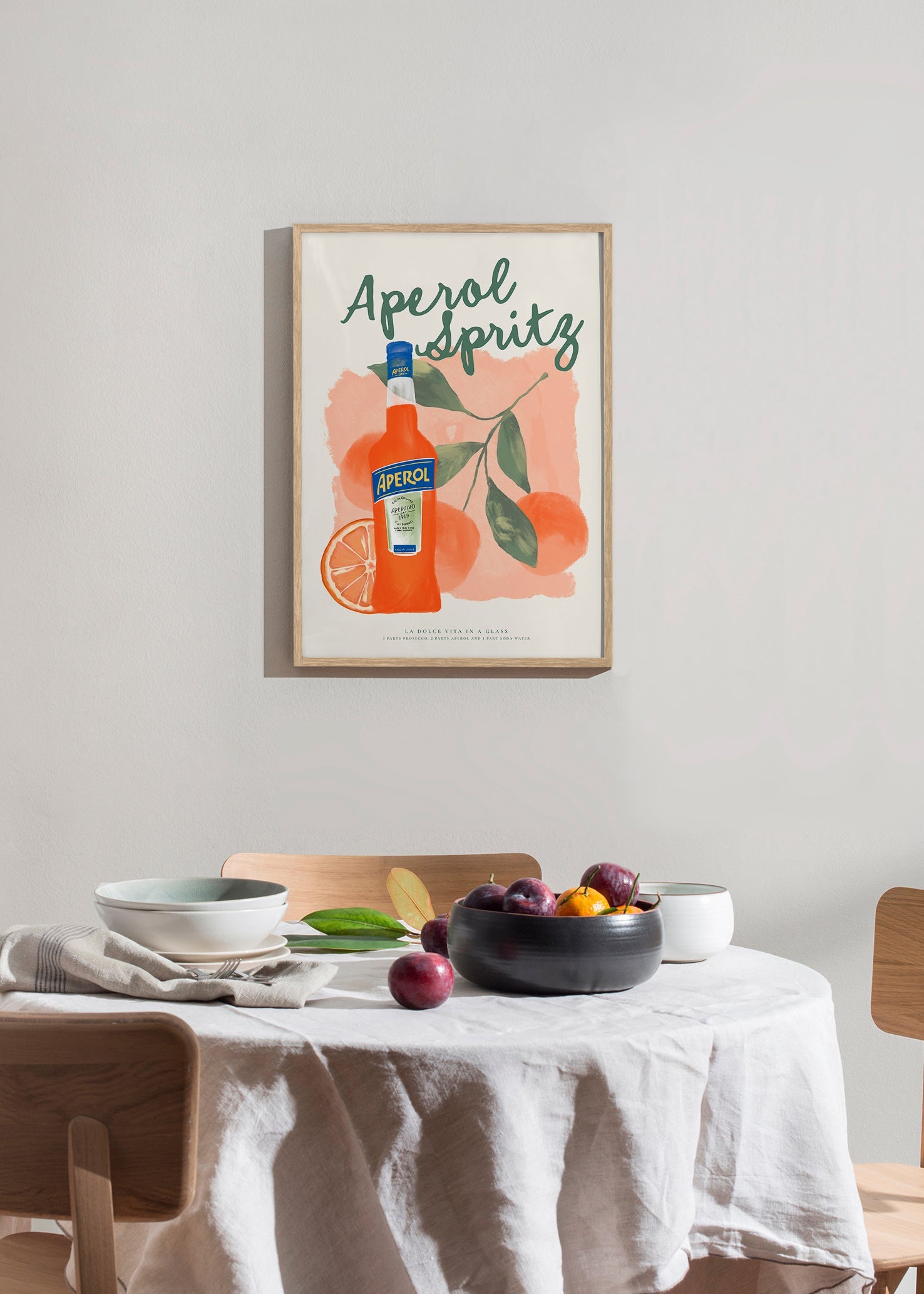Cuadro de cocina Aperol Spritz con botella y naranjas – Product3
