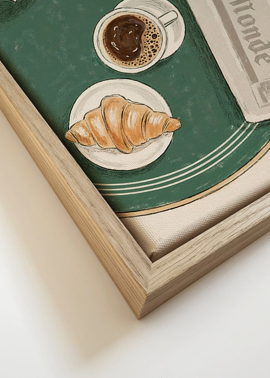 Cuadro de cocina Café de Flore con croissant ilustrado – Canvas detail