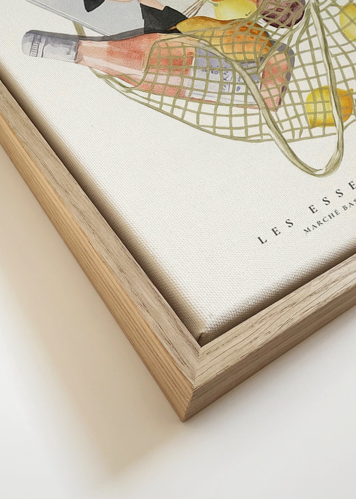 Cuadro de cocina con bolsa de mercado ilustrada – Canvas detail