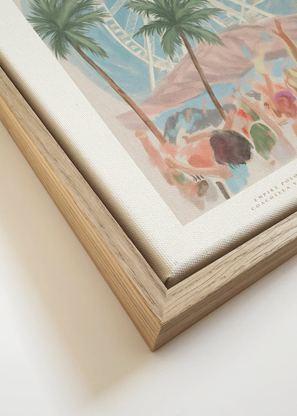 Ilustración Coachella con noria y palmeras – Canvas detail