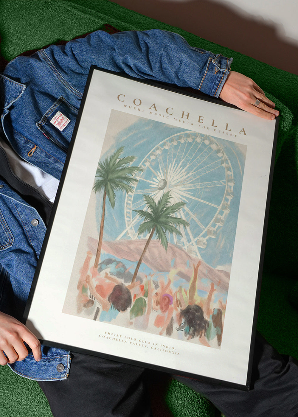 Ilustración Coachella con noria y palmeras – Product1