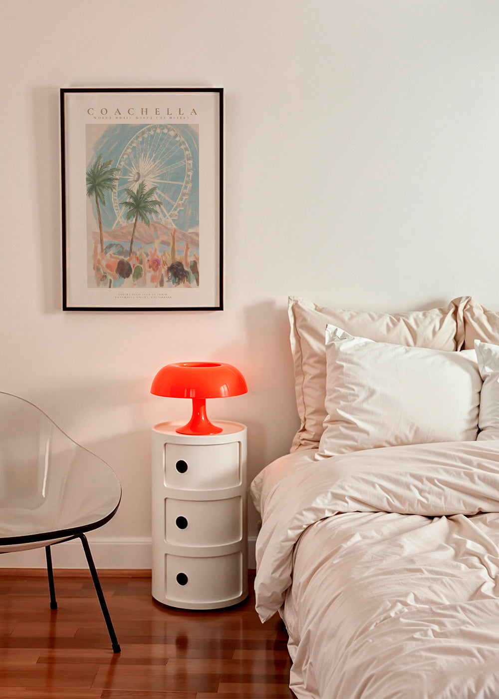 Ilustración Coachella con noria y palmeras – Product3