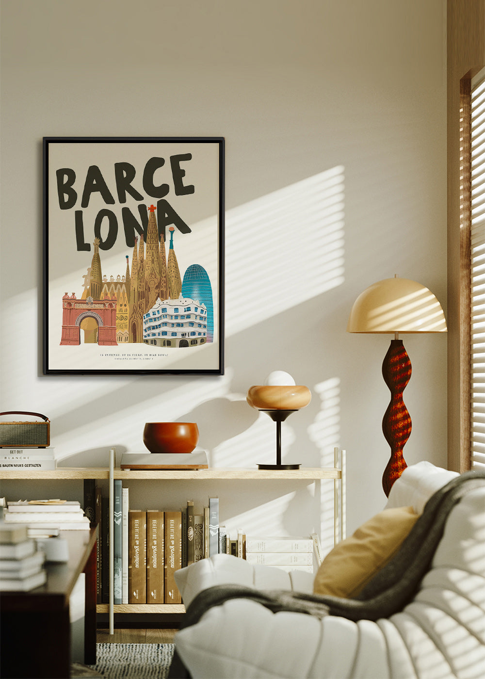 Cuadro de ciudades Barcelona ilustrada y tipográfica – Canvas2