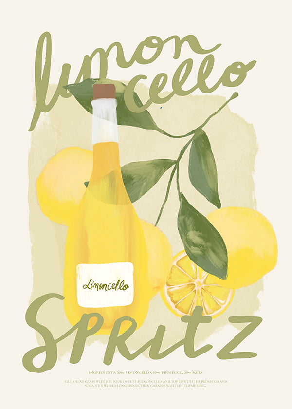 Cuadro de cocina Limoncello Spritz ilustrado