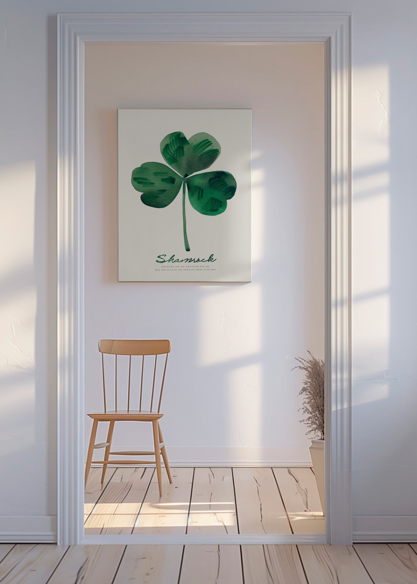 Lámina botánica Shamrock trébol en acuarela – Canvas