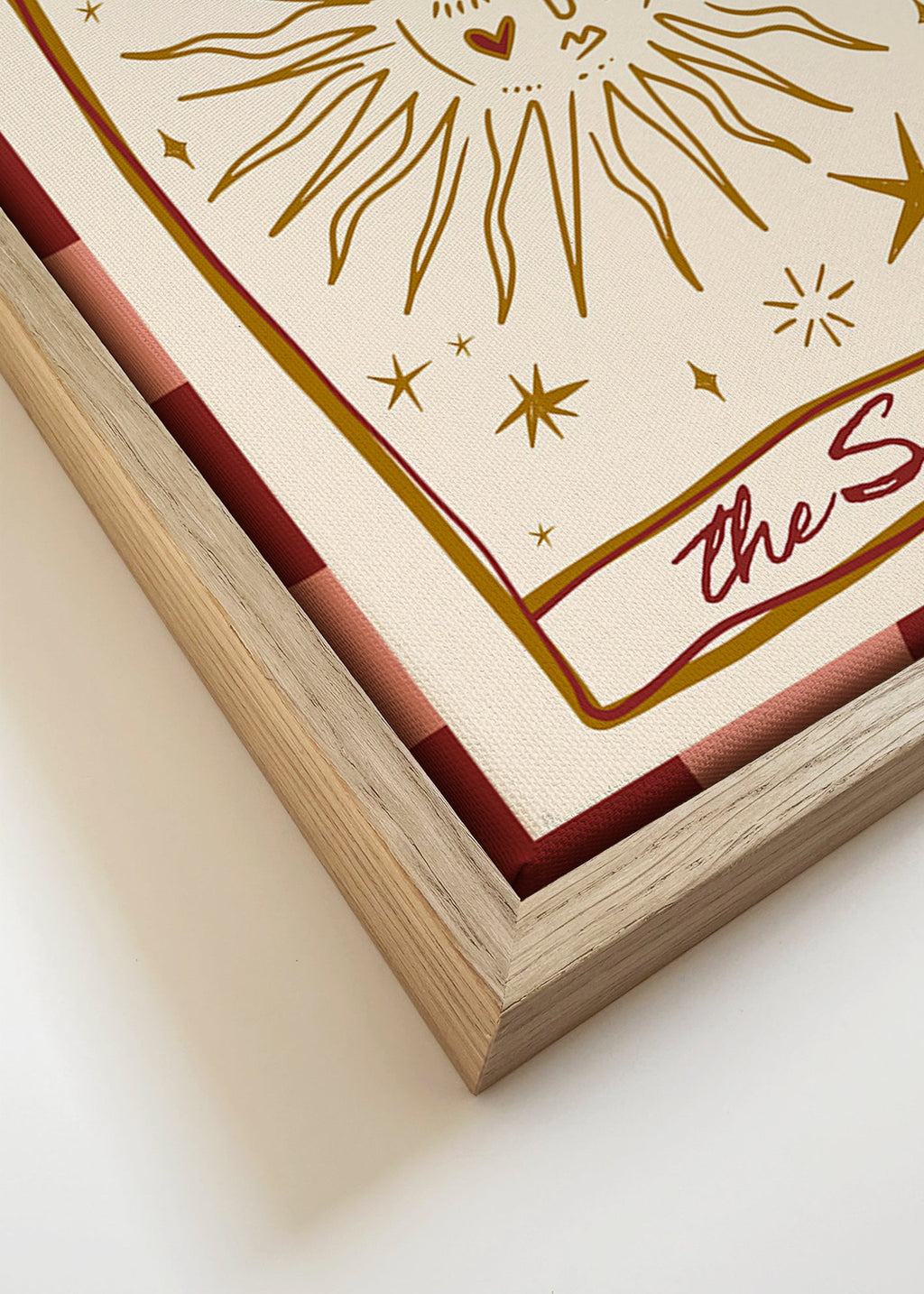 Ilustración del sol estilo carta vintage – Canvas detail