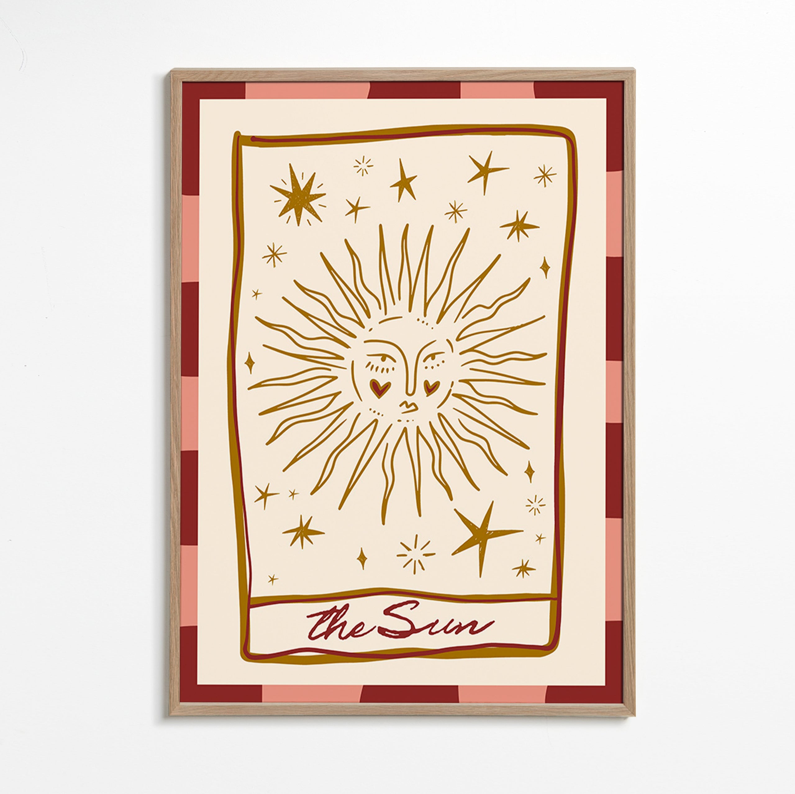 Ilustración del sol estilo carta vintage – Oak Frame