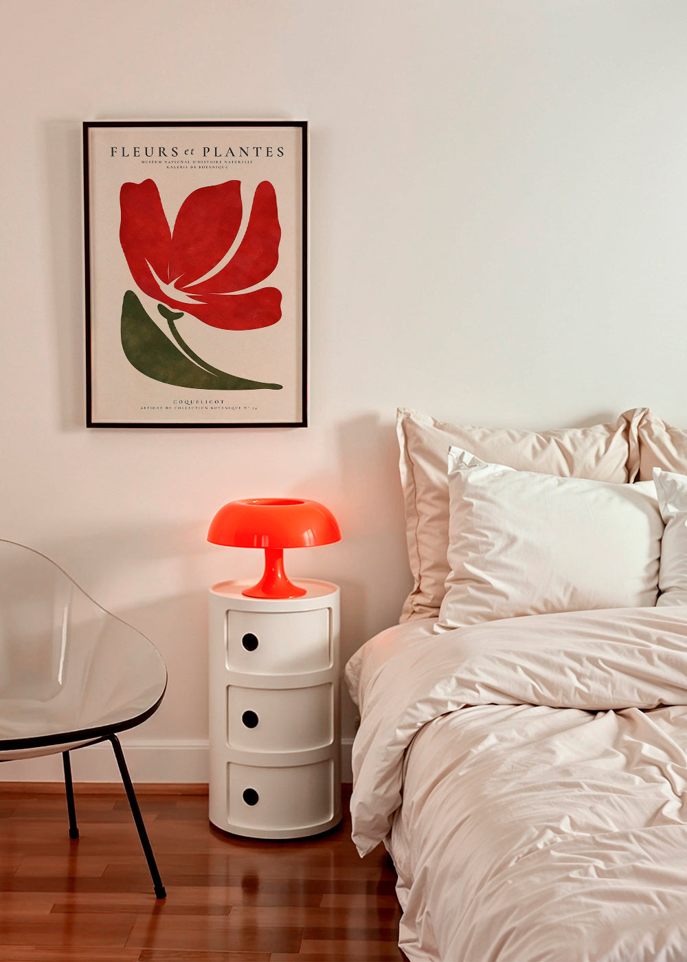 Lámina botánica con coquelicot rojo estilizado – Product1