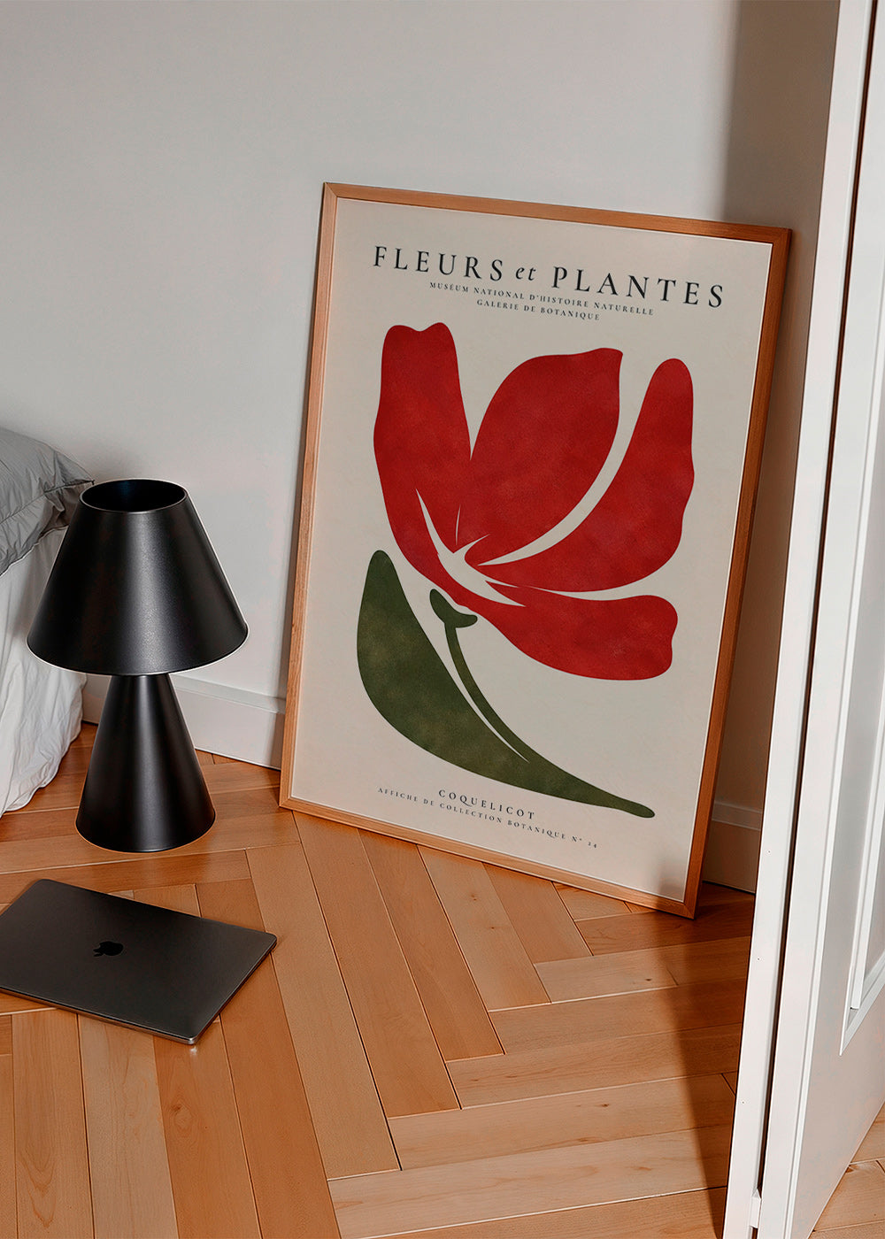 Lámina botánica con coquelicot rojo estilizado – Product2