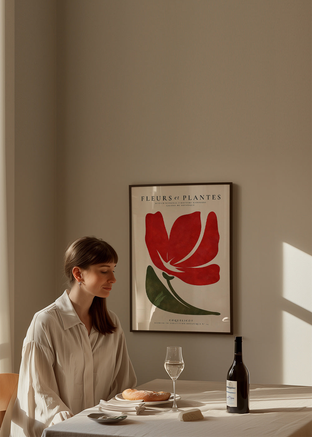 Lámina botánica con coquelicot rojo estilizado – Product3
