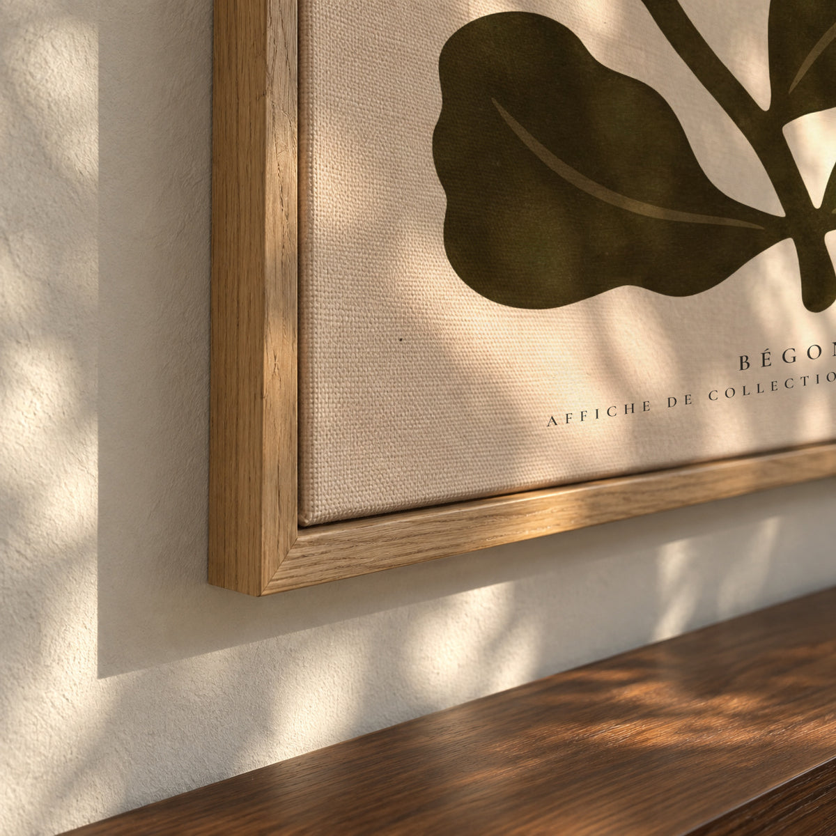 Red Begonia - Framed canvas detail