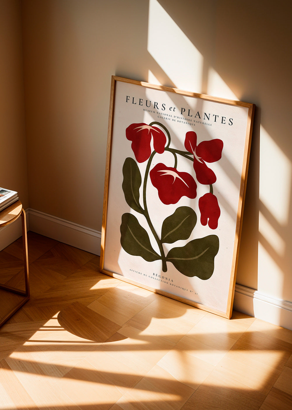 Lámina botánica: Begonia roja estilizada – Product2