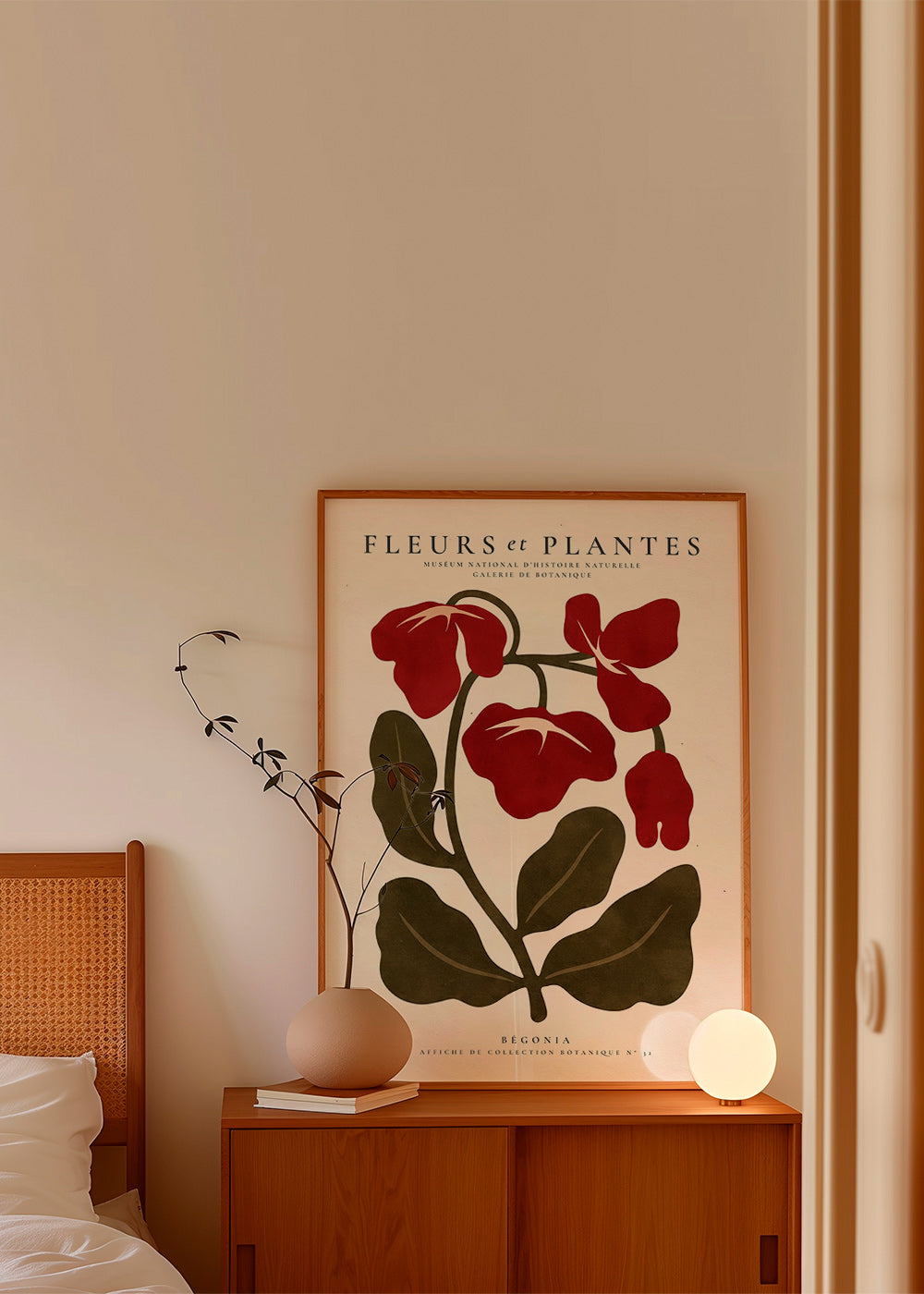 Lámina botánica: Begonia roja estilizada – Product3