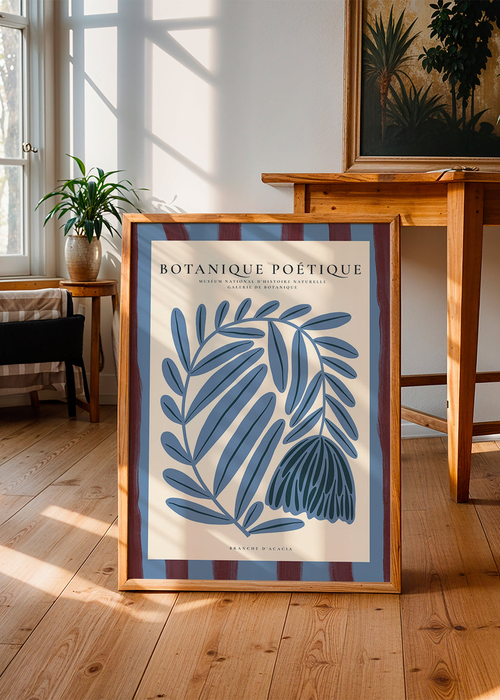 Lámina botánica azul de acacia estilizada – Product2