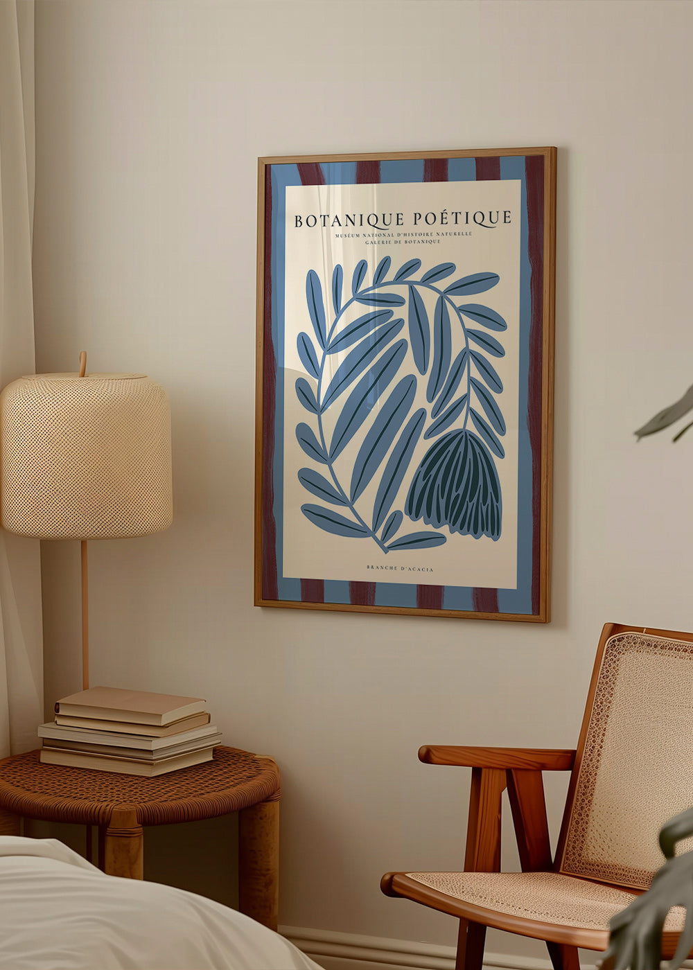 Lámina botánica azul de acacia estilizada – Product3