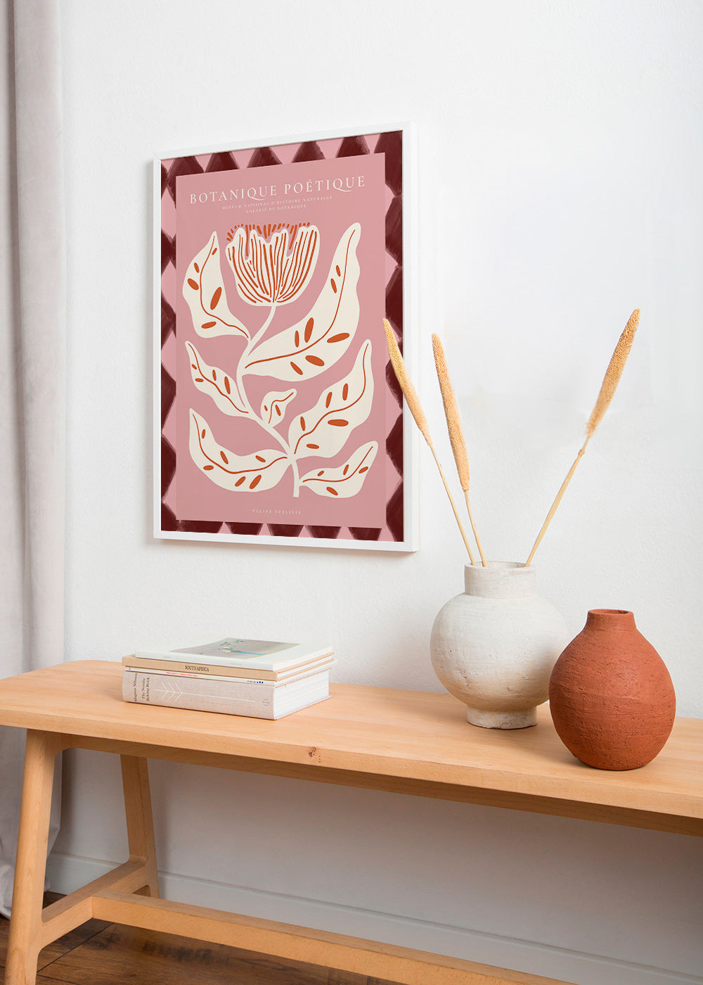 Lámina botánica con flor estilizada rosa – Product2