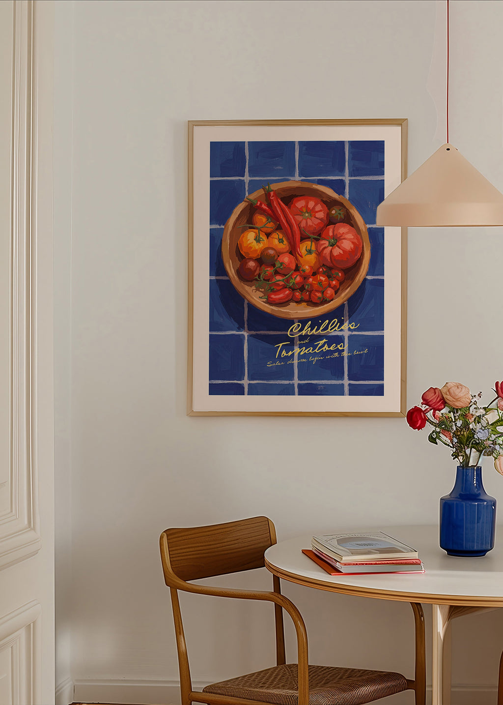 Cuadro de cocina con chiles y tomates ilustrados – Product2