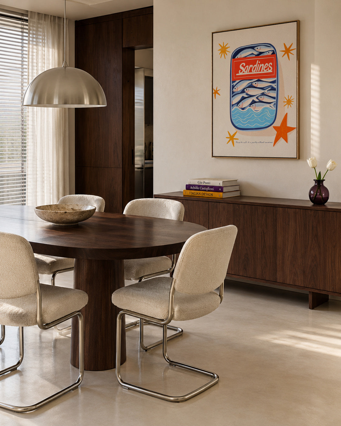 Hard to call it a party without sardines - Framed canvas in an interior