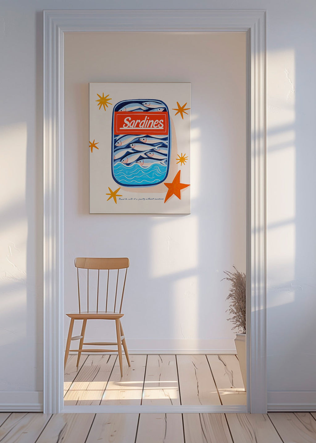 Cuadro de cocina: lata de sardinas ilustrada – Canvas