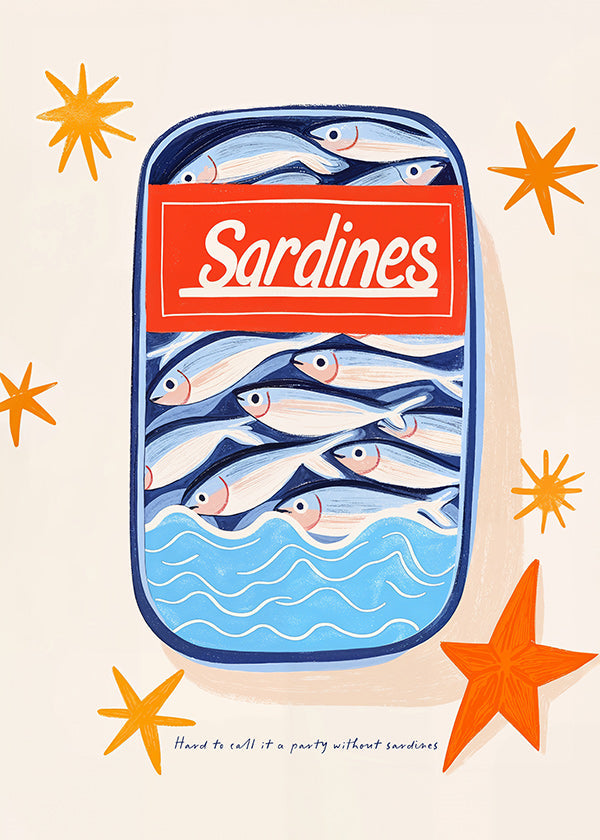 Cuadro de cocina: lata de sardinas ilustrada