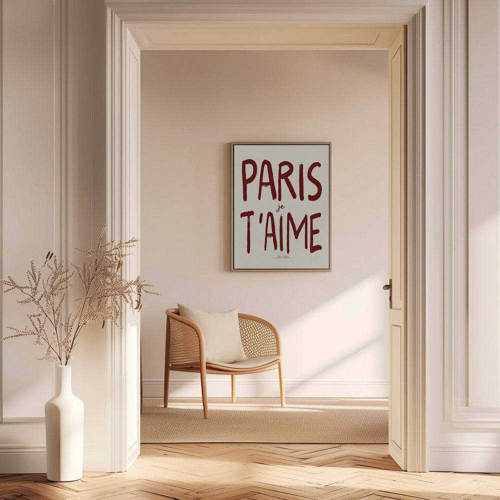 Cuadro de ciudades tipográfico Paris je t'aime – Canvas2