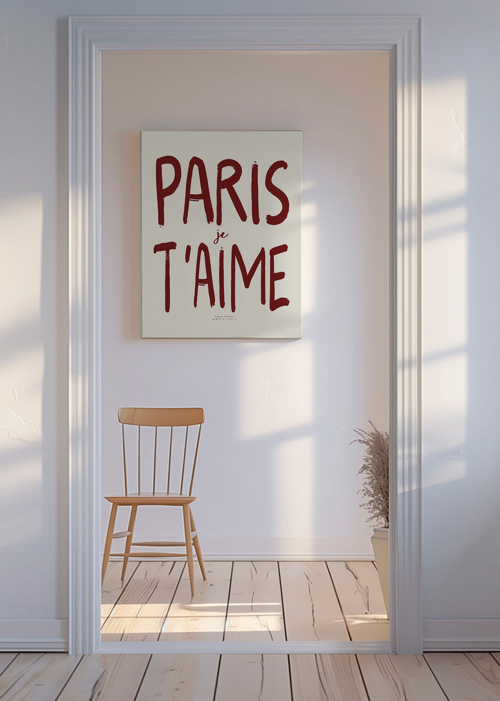 Cuadro de ciudades tipográfico Paris je t'aime – Canvas